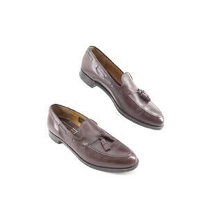 Vintage Barrie Ltd HandCrafted Burgundy Leather Tassel Loafers 11.5 #617